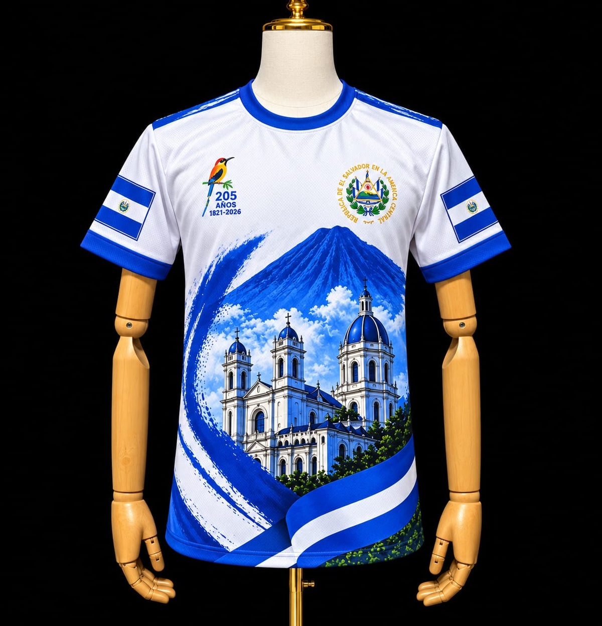 Camisa conmemorativa Independencia 205 años de El Salvador