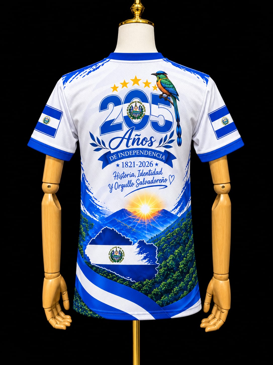 Camisa conmemorativa Independencia 205 años de El Salvador